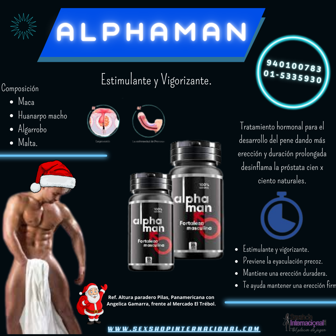 Alpha man potenciador sexual - energizante y vigorizante- SEXSHOP PLAZA NORTE.